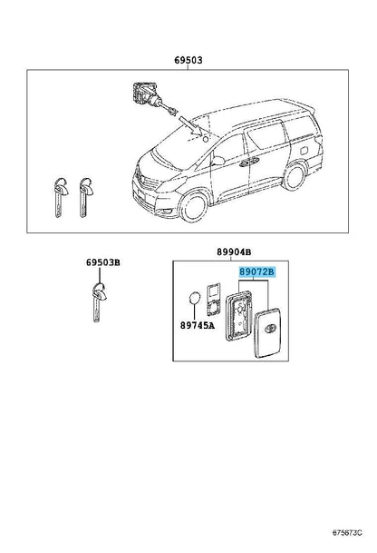 TOYOTA VELLFIRE ANH20 12-13 Genuine Door Control Transmitter Housing Carbon tone