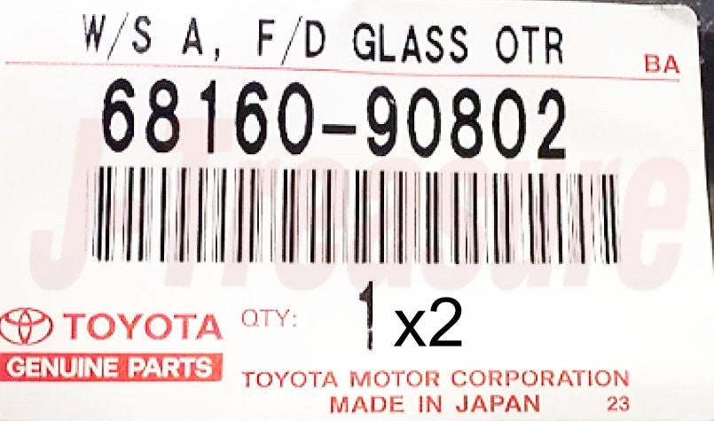 TOYOTA LAND CRUISER FJ40 81-83 Genuine Fr/Door Glass W/Strip Outer x2 Set W/O VW