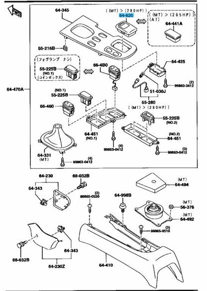 MAZDA RX-7 FD3S 1993-2002 Genuine Ash Tray Center For RHD F148-64-610 00 OEM
