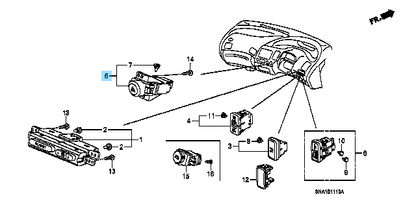 HONDA CIVIC FD1 FD2 TYPE-R 06-11 Genuine Hazard Switch Assy 35510-SNA-003 OEM