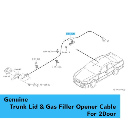 NISSAN GT-R BNR34 Genuine Trunk Lid & Gas Filler Opener Cable 84650-AA100 OEM