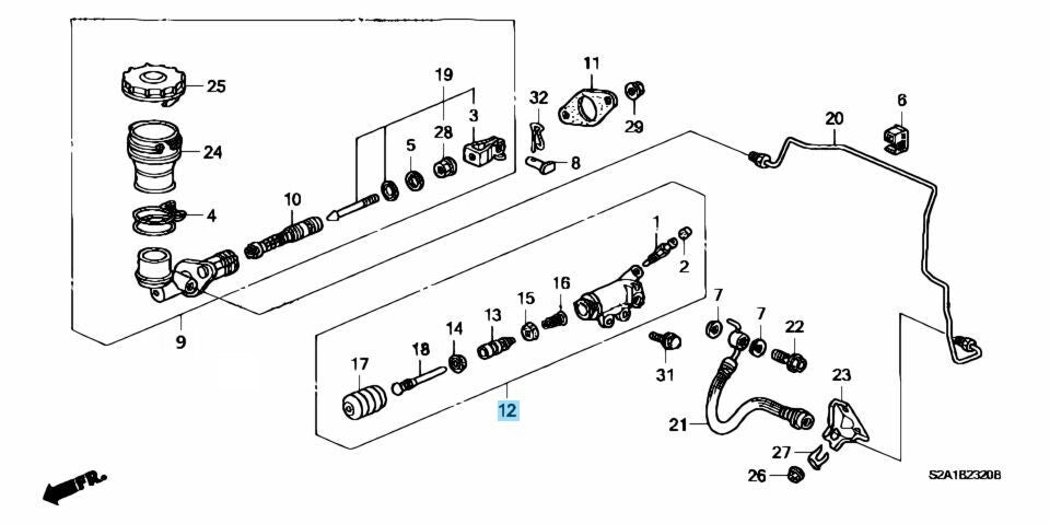 HONDA S2000 AP1 00-03 Genuine Clutch Slave Cylinder Operating 46930-S2A-003 OEM