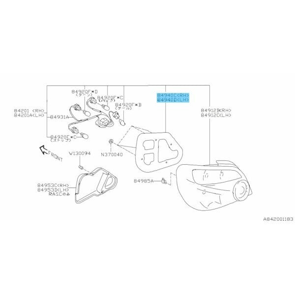 SUBARU IMPREZA WRX STI 04-05 Genuine Packing Rear Combination Right & Left Set