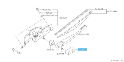 SUBARU XV CROSSTREK GP7 13-21 Genuine Rear Wiper Arm Cover 86538AG070 OEM RHD