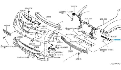 NISSAN JUKE F15 2011-2014 Genuine Front Bumper Side Bracket LH 62223-1KA0A OEM
