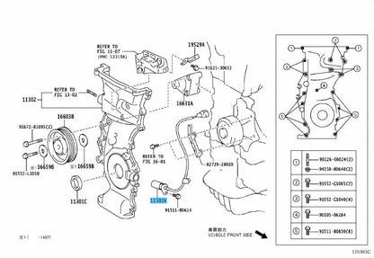 TOYOTA RAV4 ACA20 ACA21 2001-2009 Genuine Crank Position Sensor 90919-05047 OEM