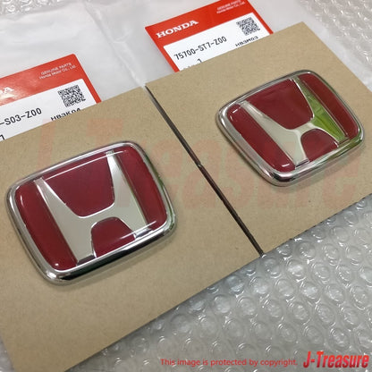 HONDA CIVIC TYPE-R EK9 99-00 Genuine Late Model Red Emblem Front & Rear Set OEM