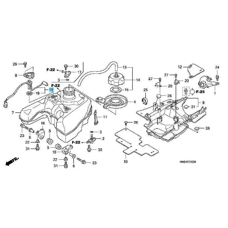 HONDA FOURTRAX RINCON TRX650FA TRX680FA 2003-2023 Genuine Fuel Unit Set OEM