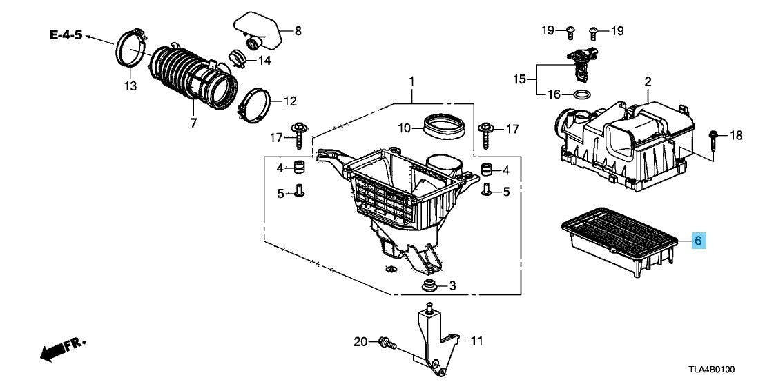 HONDA CR-V RW1 RW2 2017-2021 Genuine Air Element Assy 17220-5AA-A00 OEM