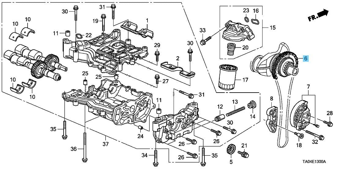 HONDA CR-V RE3 RE4 2010-2014 Genuine Engine Oil Pump Chain 13441-R40-A01 OEM