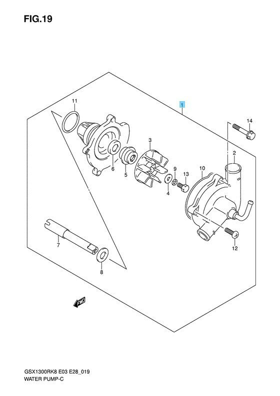SUZUKI GSX1300R HAYABUSA 08-12 13-17 Genuine water Pump Assy 17400-24F11 OEM