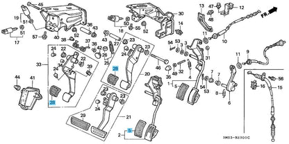 HONDA CIVIC WAGON EF# '84-91 Genuine Accelerator & Brake & Clutch Pedal Pad Set