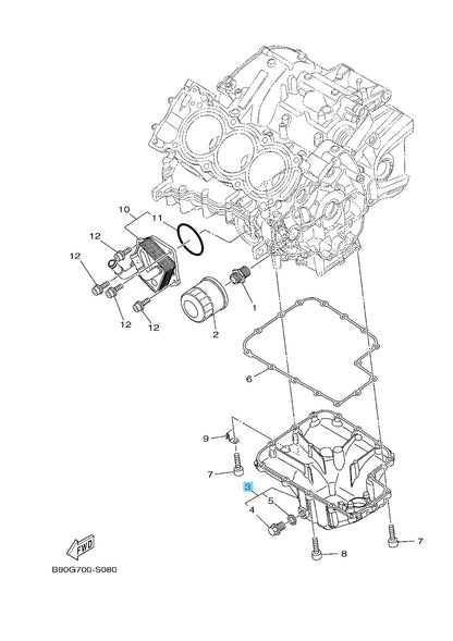YAMAHA MT09 2018-2020 Genuine Strainer Cover Assy B56-13400-10-00 OEM