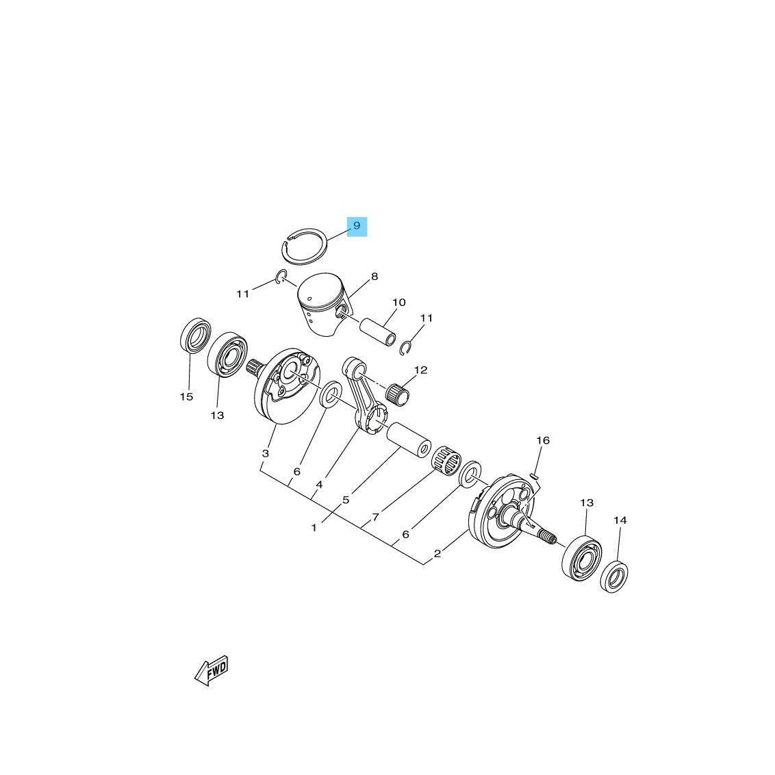 YAMAHA YZ125 '02-25 YZ125X '20-25 Genuine Piston Ring 5NY-11611-00-00 OEM