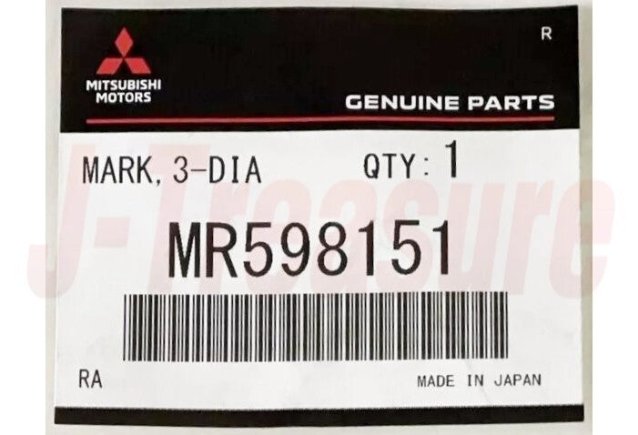 MITSUBISHI LANCER EVO 7 CT9A 2003 Genuine Rear Trunk Three-Dia Mark MR598151 OEM