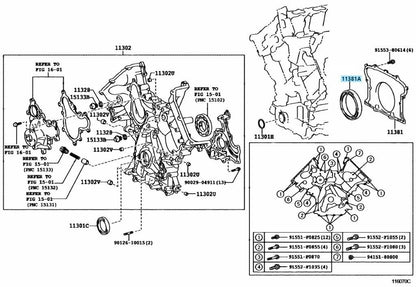 TOYOTA LEXUS OEM Crankshaft Seal 1GZ-FE 1UZ-FE 1UR-FSE 2UR-FSE 2UR-GSE 3UR-FE