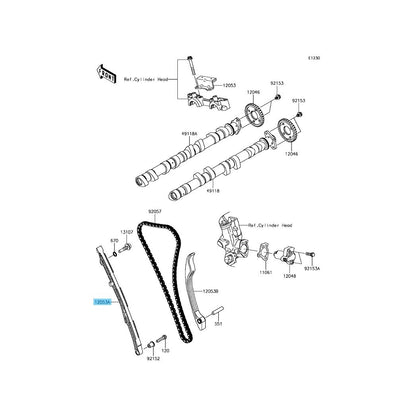 KAWASAKI NINJA ZX-14R ZX1400 2012-2023 Genuine Chain Guide Front 12053-0182 OEM