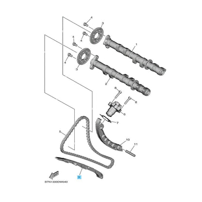 YAMAHA FZ09 '14-17 MT-09 '18-24 Genuine Chain Damper(Front Side) OEM