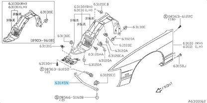 NISSAN 180SX 240SX RPS13 Genuine Front Fender Stay Bracket 2 Set 63182-60F00 OEM