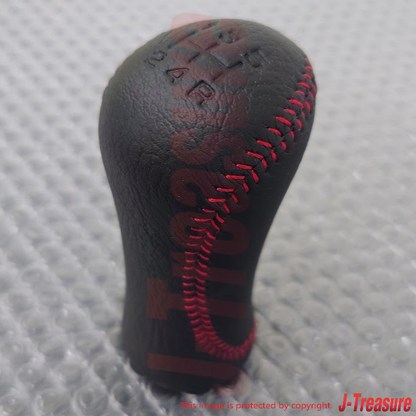 NISSAN FAIRLADY Z 300ZX Z32 Genuine Leather Gear Stick Shift Knob Red Stitch OEM
