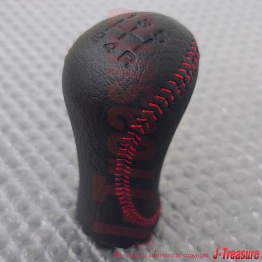 NISSAN FAIRLADY Z 300ZX Z32 Genuine Leather Gear Stick Shift Knob Red Stitch OEM