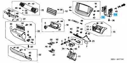 HONDA EDIX FR-V BE1 Instrument Center Panel Dash Cover and Audio / Video Bracket