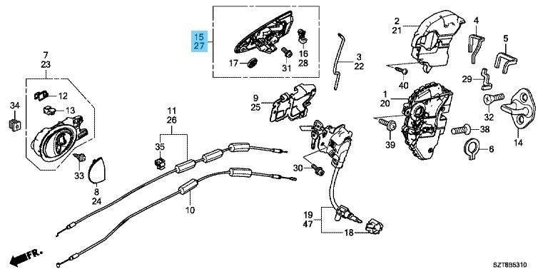 HONDA CR-Z ZF1 ZF2 Genuine Outer Door Handle Right Side & Left Side Set OEM RHD