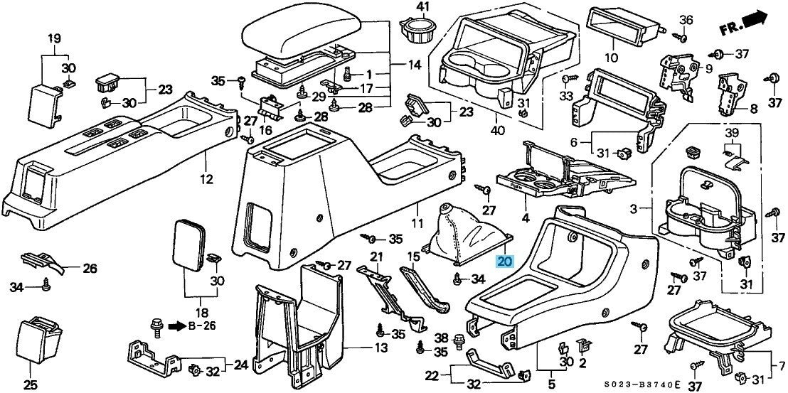 HONDA CIVIC EK2 EK4 EK9 1996-2000 Genuine Change Lever Boot 83414-S04-000ZA OEM