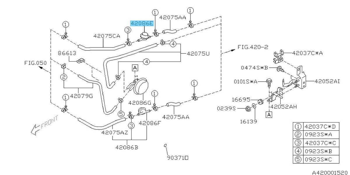 SUBARU IMPREZA WRX STI GRE GVE 08-14 Genuine Fuel Delivery Damper 42086AG080 OEM