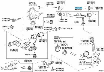 TOYOTA LEXUS Genuine Front Suspension Upper Arm Assy Right Side 48610-60070 OEM