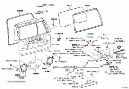 TOYOTA 4RUNNER GRN280 GRN285 2010-2023 Genuine Back Door Glass Weatherstrip OEM