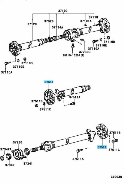 TOYOTA LEXUS Genuine Driveshaft Flexible Coupling Flex Plate 37511-30020 OEM