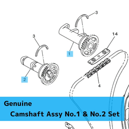 YAMAHA WR250F 2007-2009 2011-2013 Genuine Camshaft Assy No.1 & No.2 Set OEM