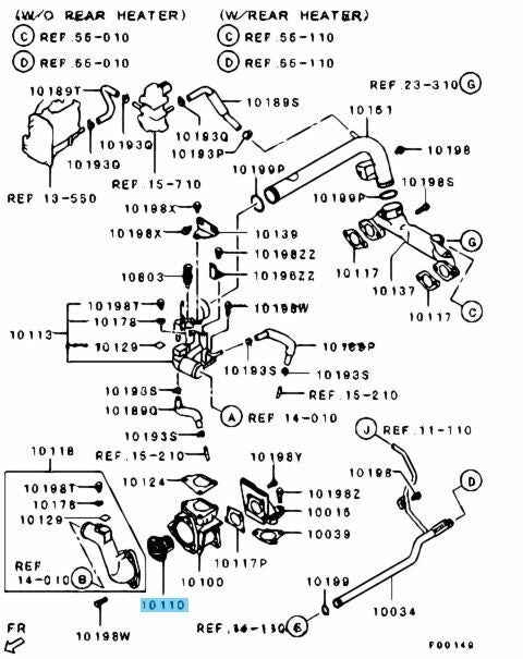 MITSUBISHI MONTERO V43W V93W 2001-2002 Genuine Thermostat Kit 1305A239 OEM