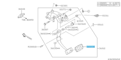 SUBARU FORESTER SH5 2008-2013 Genuine Pad Brake Pedal AT 36023KE000 OEM