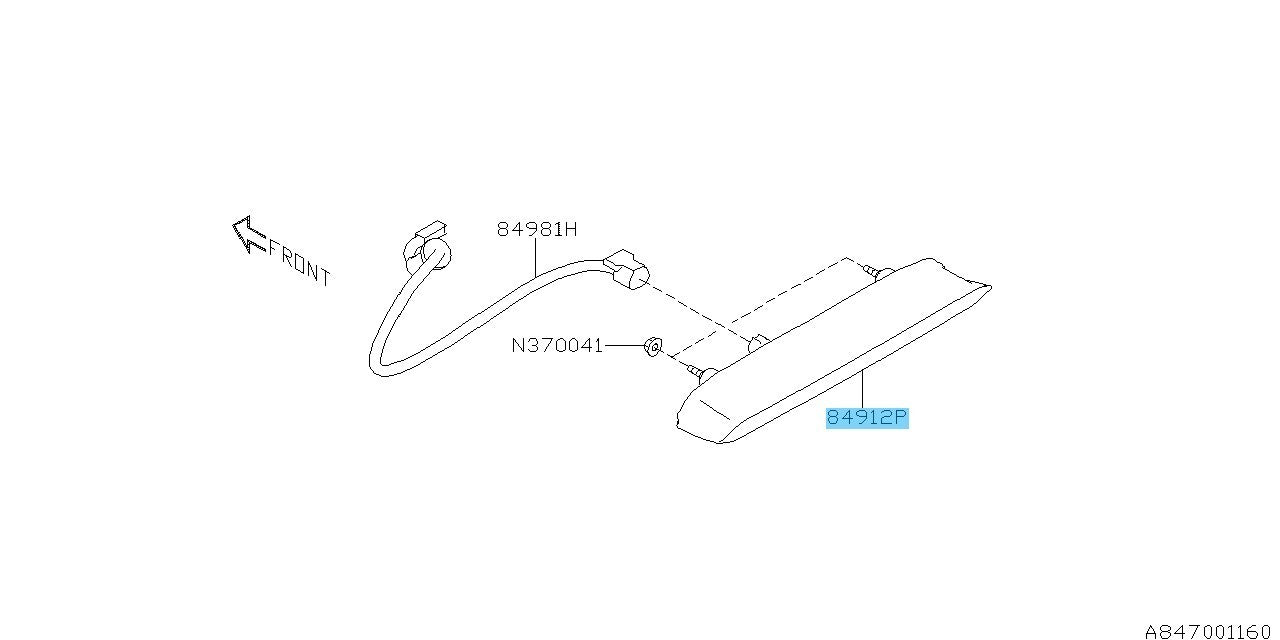 SUBARU FORESTER SJ9 14-18 Genuine High Mount Lamp Lens & Body 84912SG060 OEM