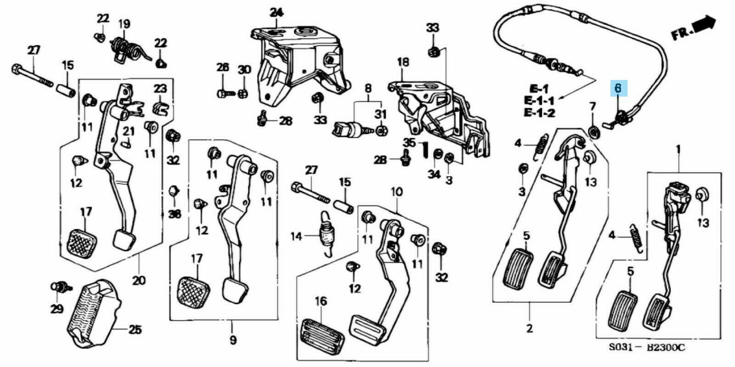 HONDA CIVIC TYPE-R EK9 Genuine Accelerator Throttle Wire Cable 17910-S03-Z02 OEM