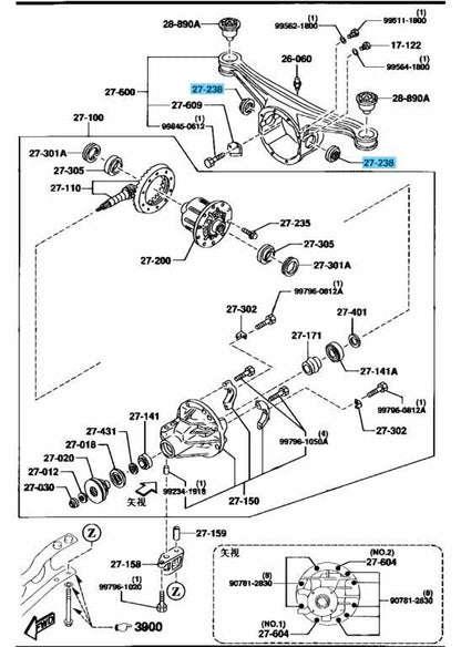 MAZDA MX-5 MIATA NB 94-05 Genuine Differential Axle Output Seal MA02-27-238A x2