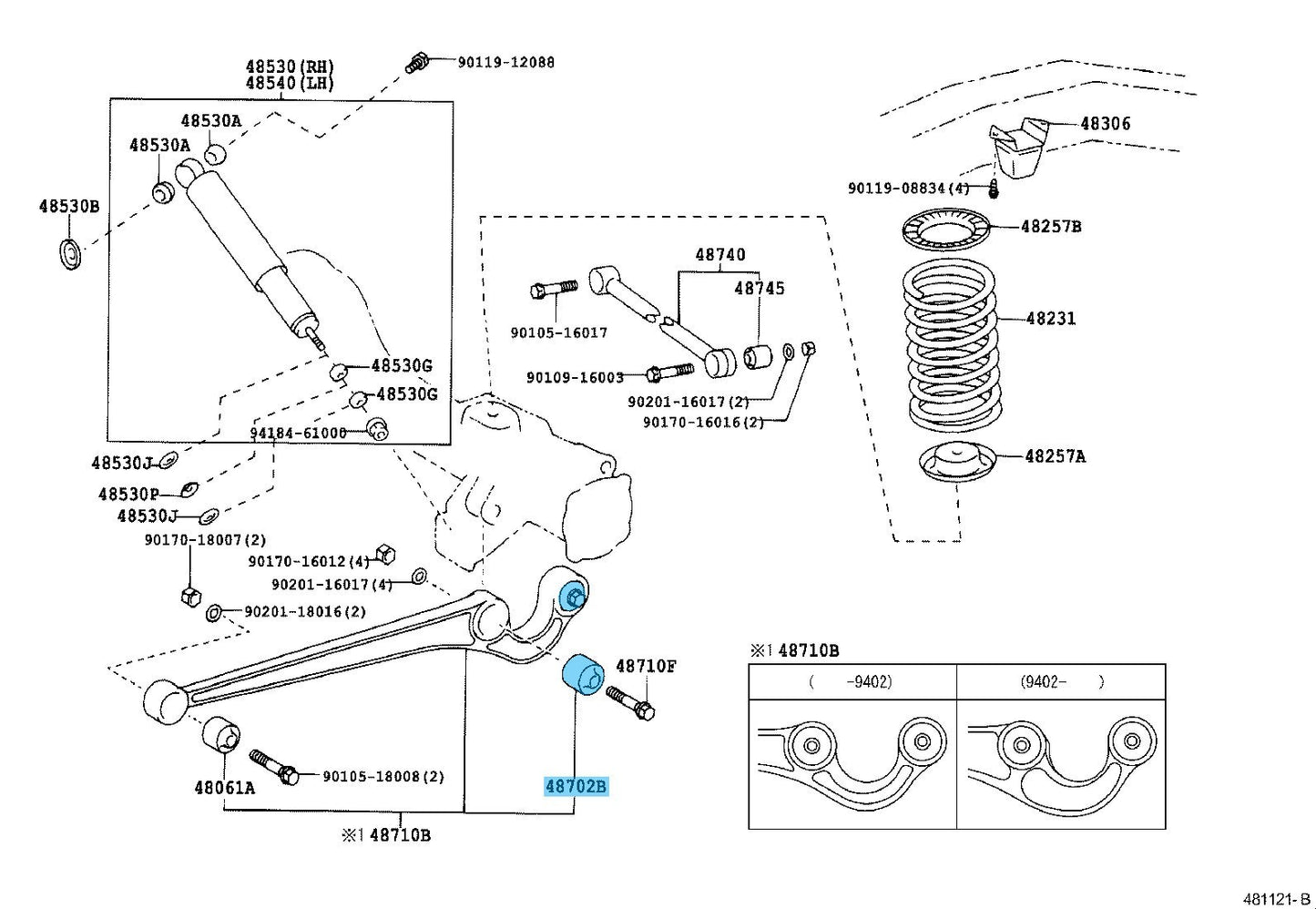 TOYOTA LAND CRUISER KZJ78 '90-96 Genuine Trailing Arm Bush Sub Assy No.1 x2 Set