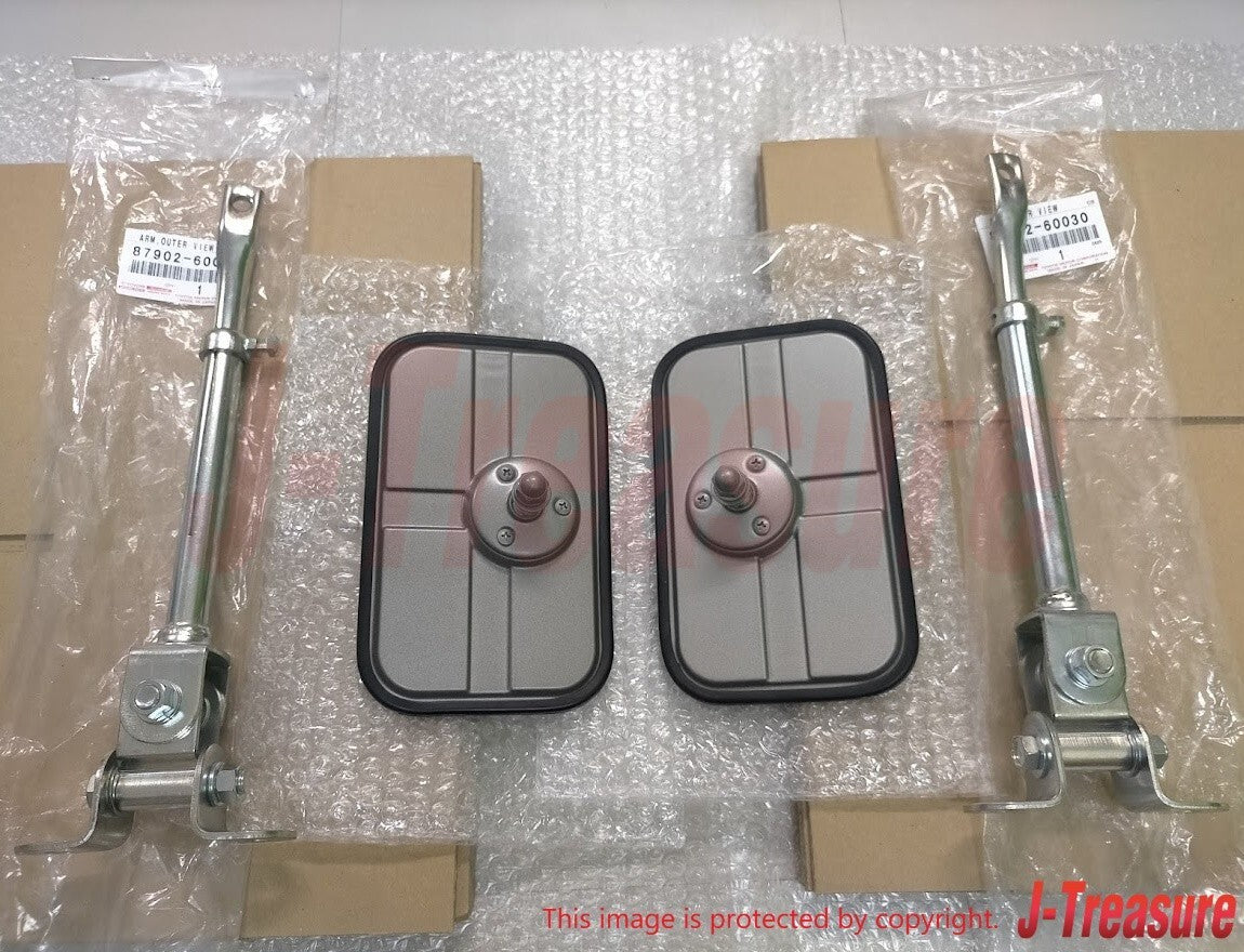 TOYOTA LAND CRUISER FJ40 FJ45 58-70 Genuine Side Rear View Mirror Arm x2 Set OEM