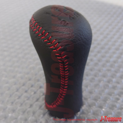 NISSAN FAIRLADY Z 300ZX Z32 Genuine Leather Gear Stick Shift Knob Red Stitch OEM