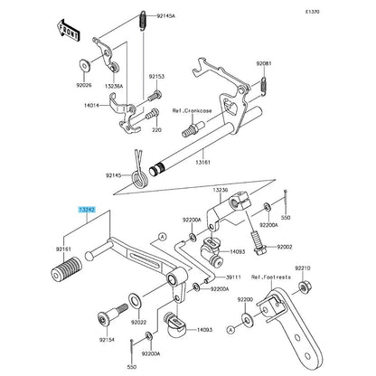 KAWASAKI Z125 PRO BR125 17-18 Genuine Change Lever Pedal Assy 13242-0126 OEM