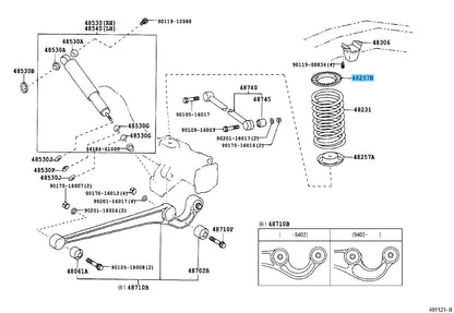 TOYOTA LAND CRUISER KZJ78 '90-96 Genuine Rear Coil Spring Insulator Upper OEM