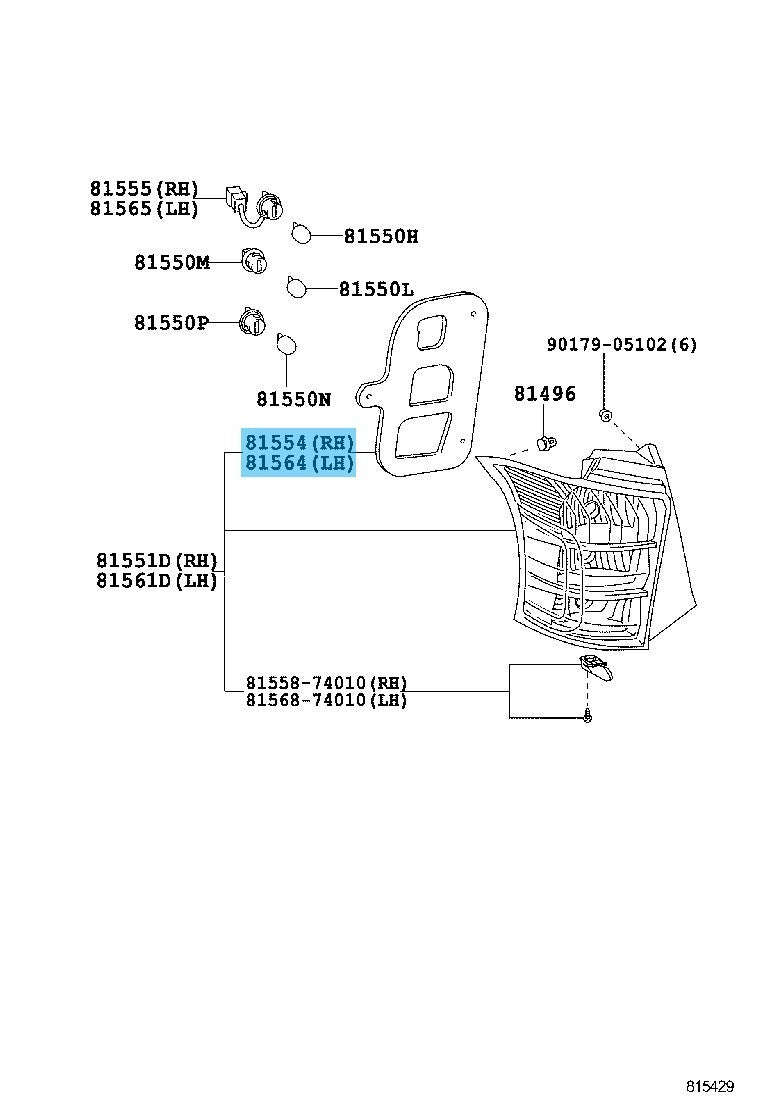 TOYOTA SCION iQ '12-15 Genuine Rear Combination Lamp Body Gasket RH & LH Set OEM