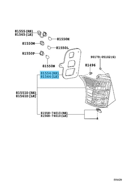 TOYOTA SCION iQ '12-15 Genuine Rear Combination Lamp Body Gasket RH & LH Set OEM