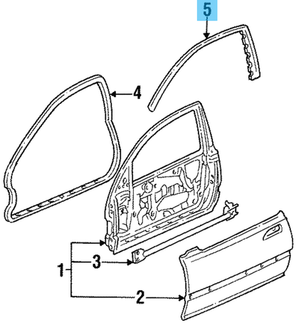 HONDA CIVIC EG4 EG6 1992-1995 Genuine Front Door Sub Seal Right & Left Set OEM