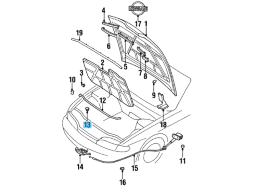 NISSAN 240SX S13 S14 1989-1998 Genuine Bonnet Hood Bumper 80872-1VA0A x2 Set OEM