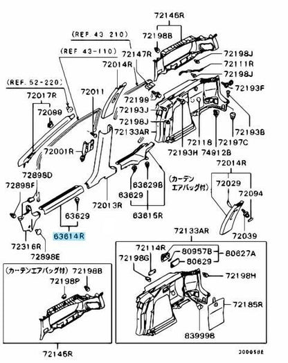 MITSUBISHI LANCER EVO 7 8 9 CT9A Genuine Scuff Plate Front Right & Left Set OEM