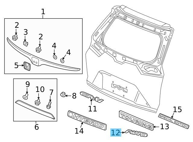 HONDA CR-V 2017-2020 RW# Genuine Genuine Rear Emblem 75719-TLA-A00 OEM