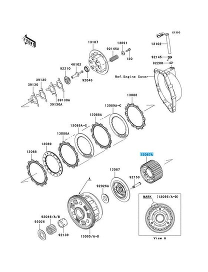 KAWASAKI NINJA ZX-10R 2004-2017 Genuine Clutch Hub 13087-0011 OEM